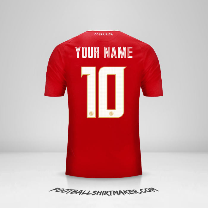 Costa Rica 2018 jersey number 10 your name