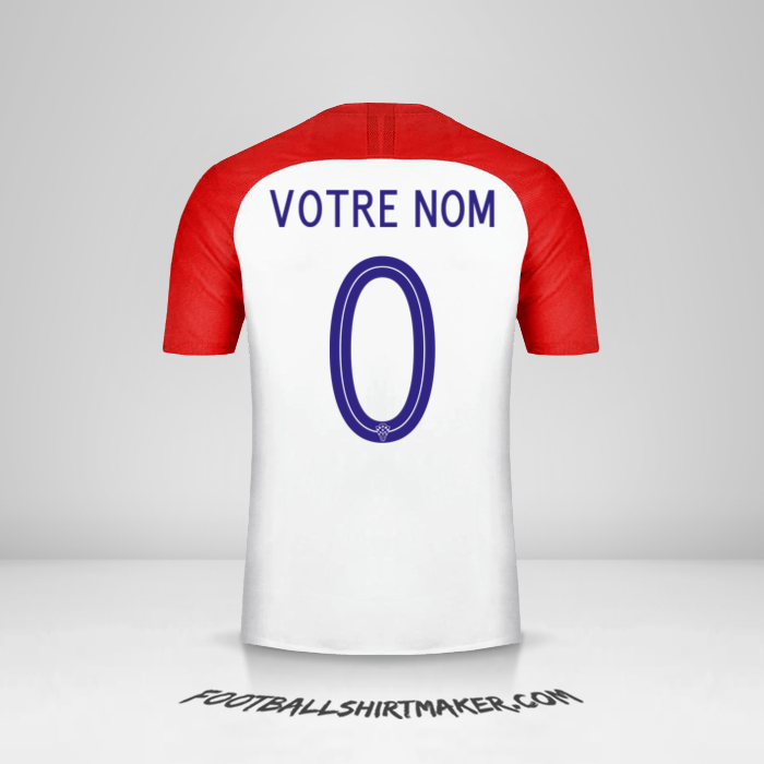 Maillot Croatie 2018 -  votre nom - 0