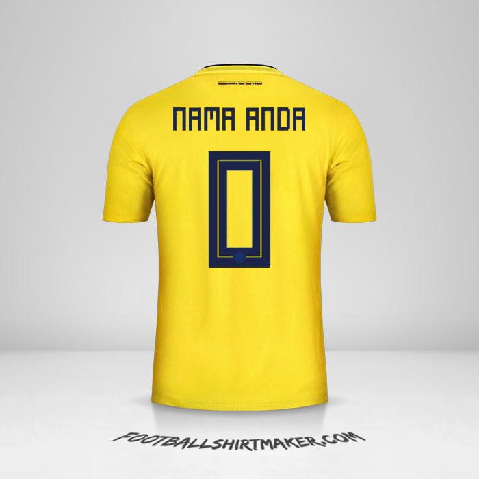 Jersey Kolombia 2018 -  nama anda - 0