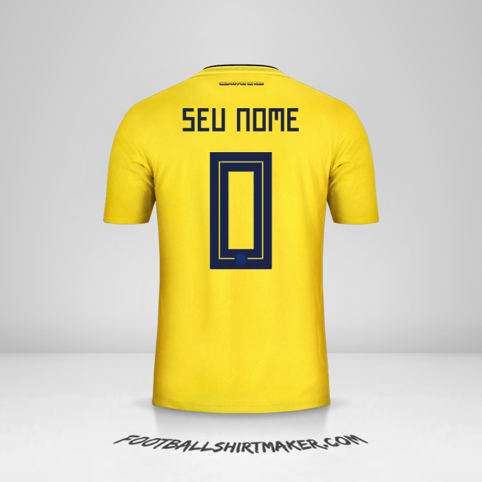 Camisa Colômbia 2018 -  seu nome - 0