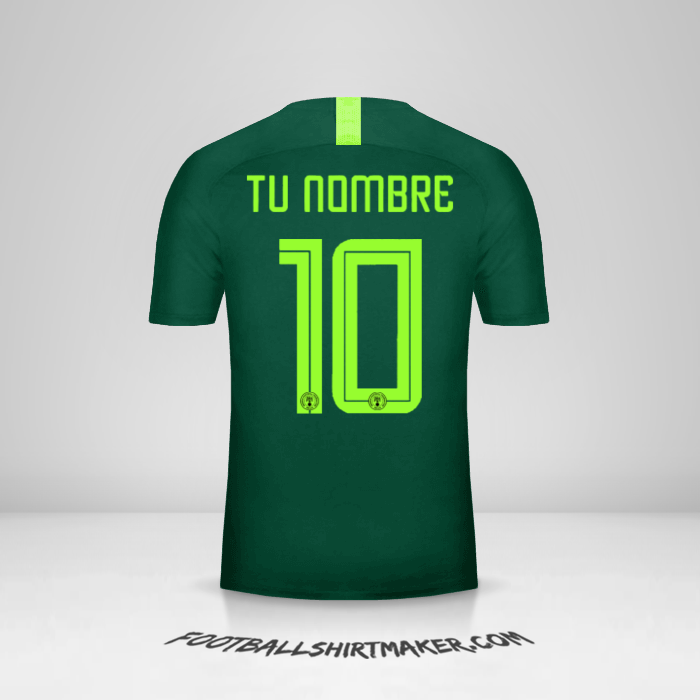 Camiseta Nigeria 2018 II número 10 tu nombre