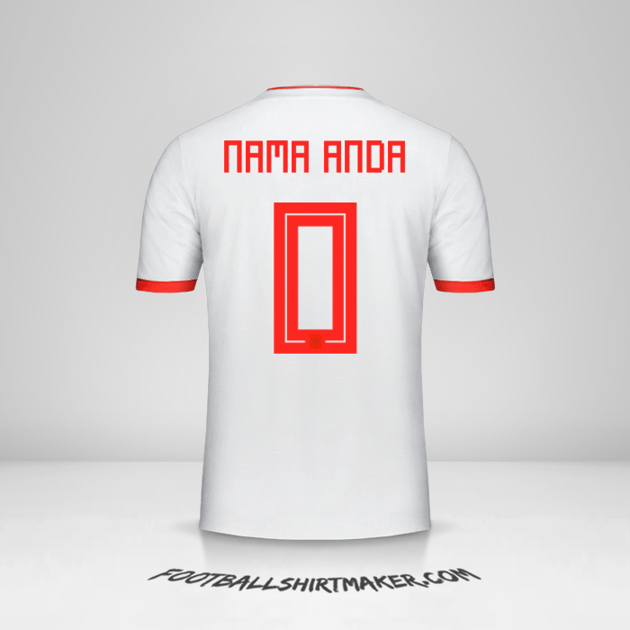 Jersey Spanyol 2018 II -  nama anda - 0