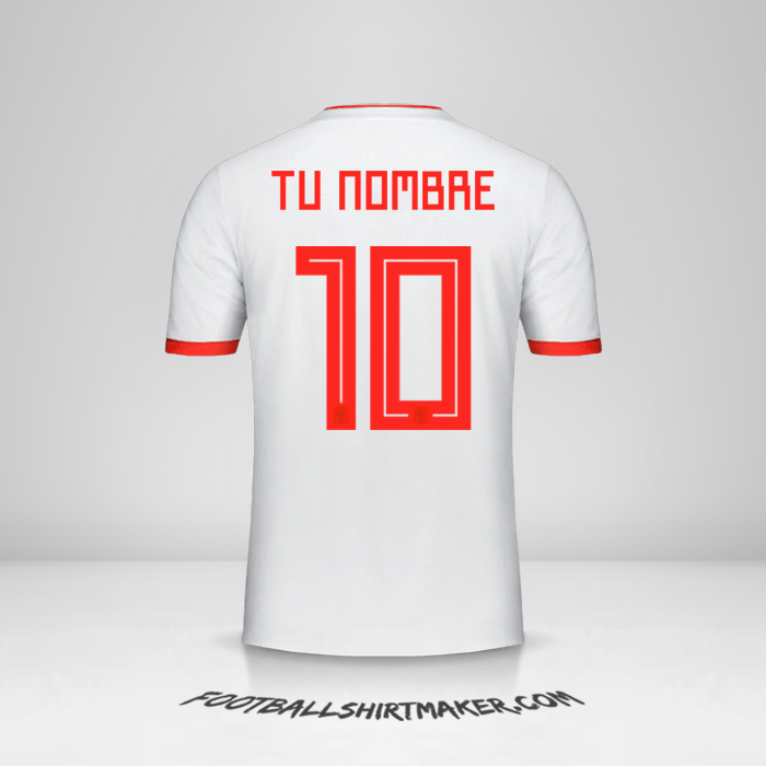 Camiseta España 2018 II número 10 tu nombre