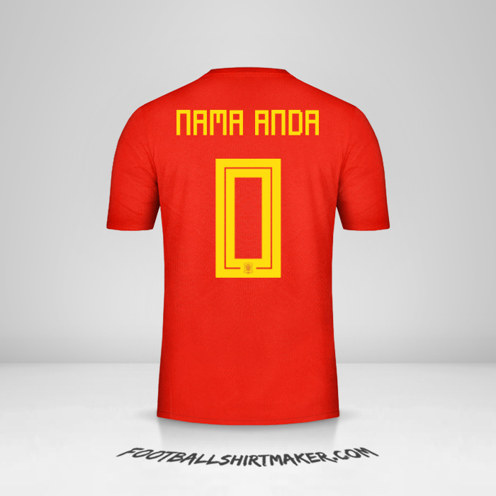 Jersey Spanyol 2018 -  nama anda - 0