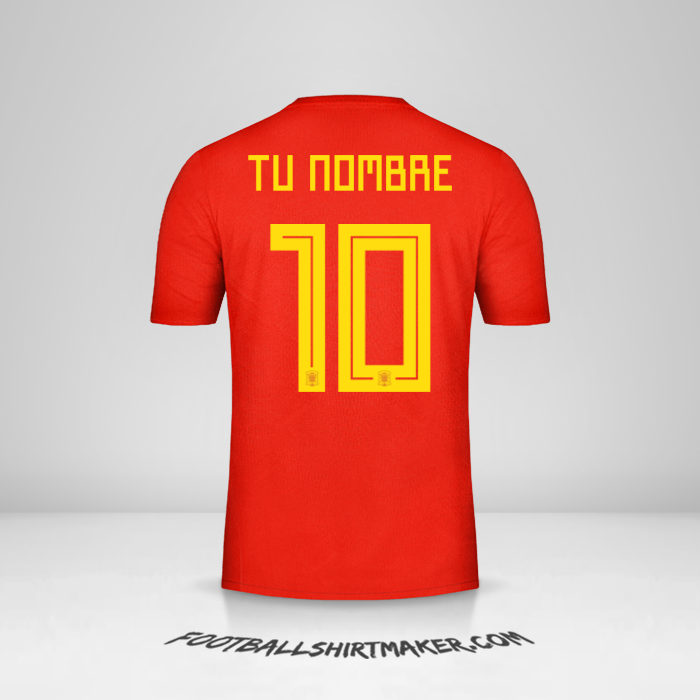 Camiseta España 2018 número 10 tu nombre