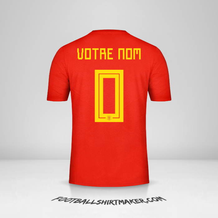 Maillot Espagne 2018 -  votre nom - 0