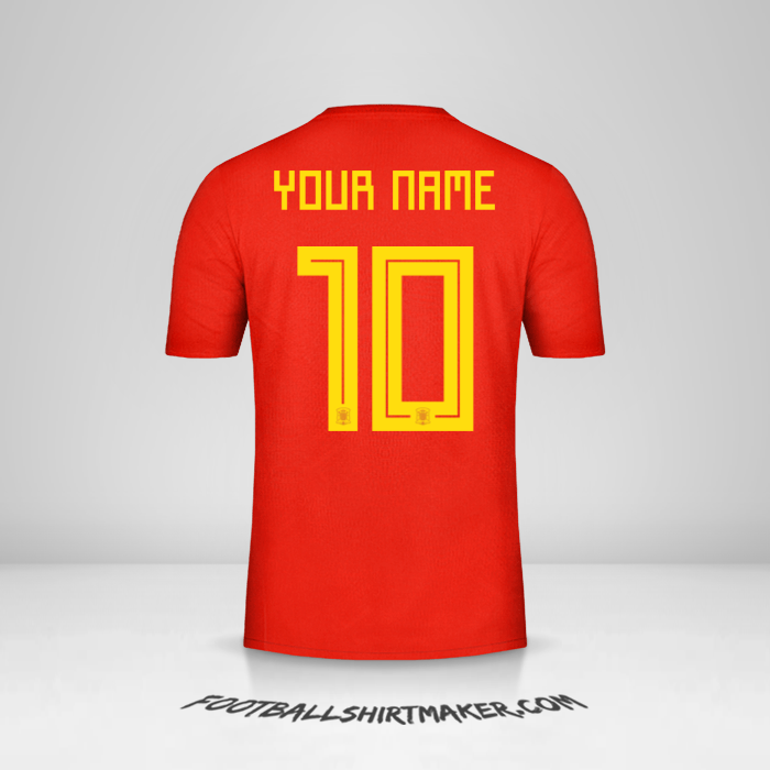 Spain 2018 jersey number 10 your name