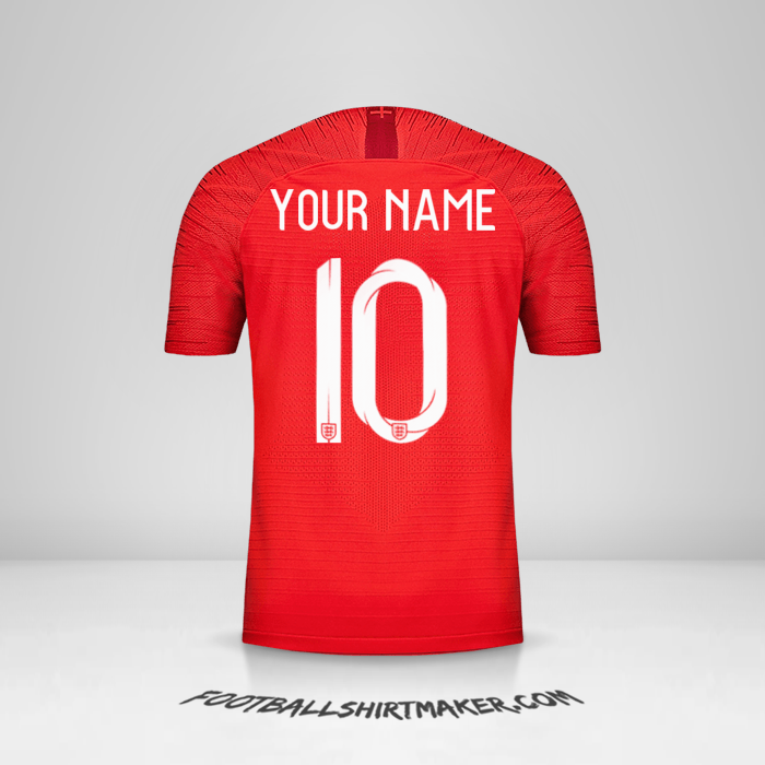 England 2018 II jersey number 10 your name