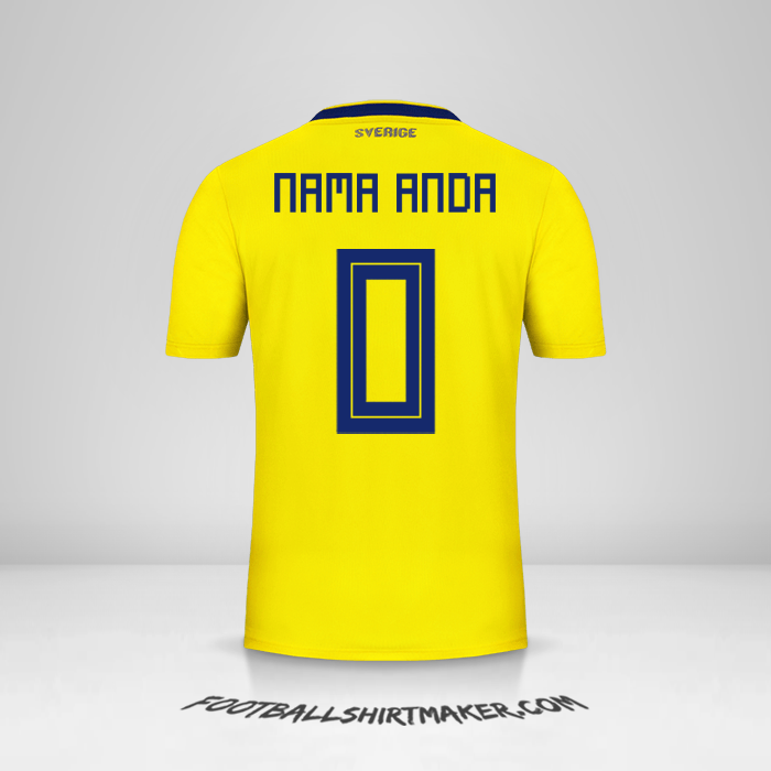 Jersey Swedia 2018 -  nama anda - 0