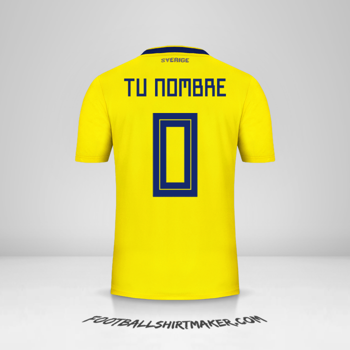 Jersey Suecia 2018 -  tu nombre - 0