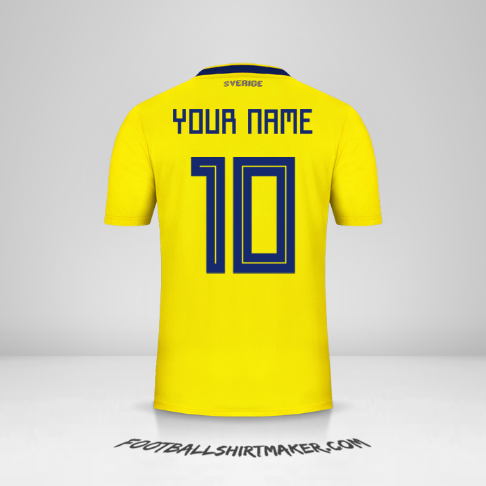 Sweden 2018 jersey number 10 your name