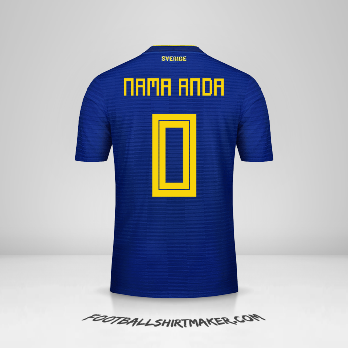 Jersey Swedia 2018 II -  nama anda - 0