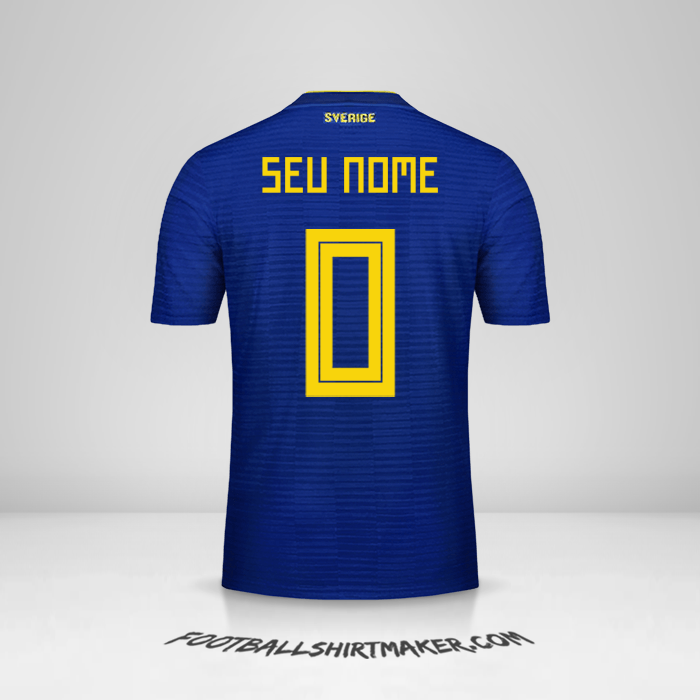 Camisa Suécia 2018 II -  seu nome - 0