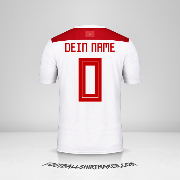 Trikot Marokko 2018 II -  dein name - 0