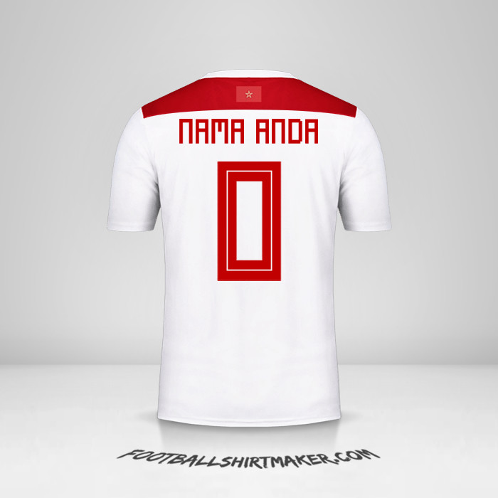 Jersey Maroko 2018 II -  nama anda - 0