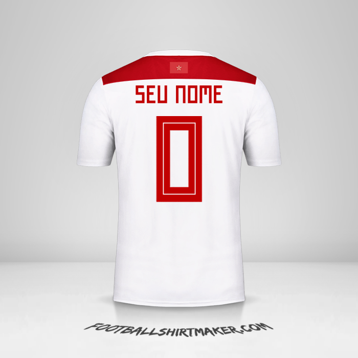 Camisa Marrocos 2018 II -  seu nome - 0