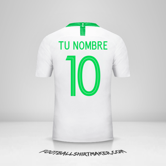 Camiseta Arabia Saudita 2018 número 10 tu nombre