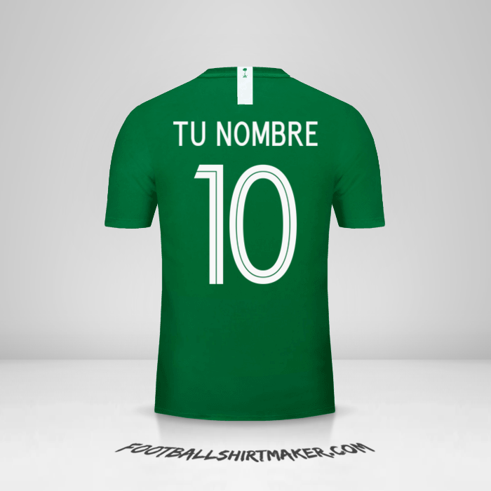 Camiseta Arabia Saudita 2018 II número 10 tu nombre