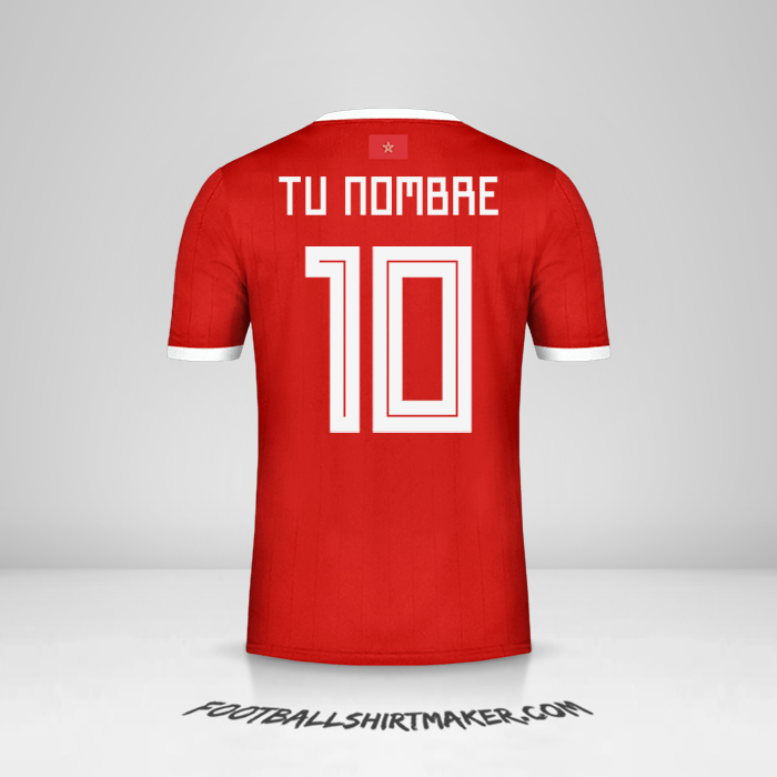 Camiseta Marruecos 2018 número 10 tu nombre