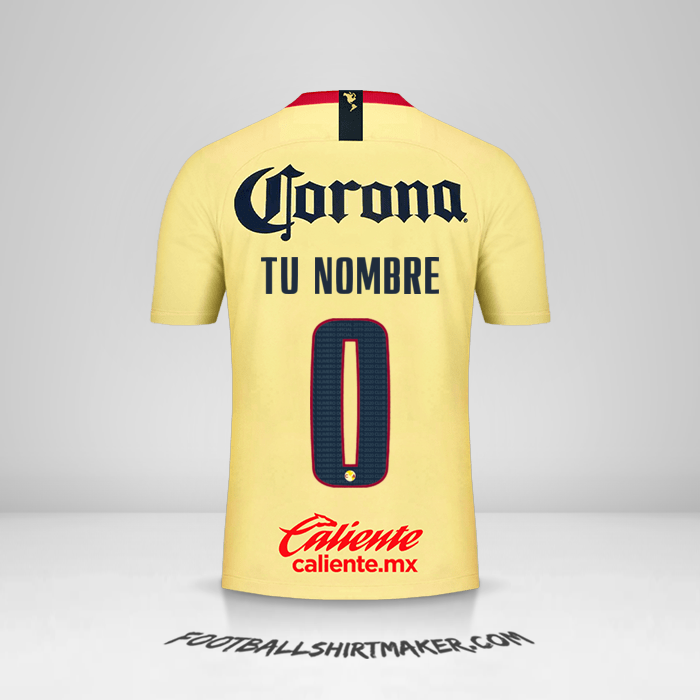 Camiseta Club America 2018/19 número 0 tu nombre