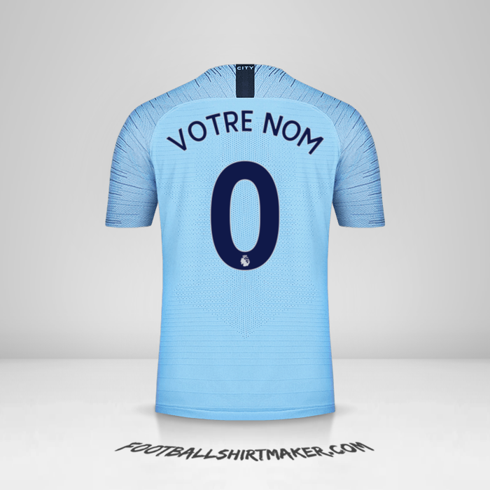 Maillot Manchester City 2018/19 -  votre nom - 0