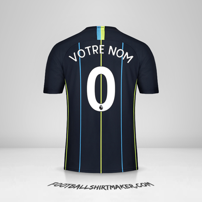 Maillot Manchester City 2018/19 II -  votre nom - 0