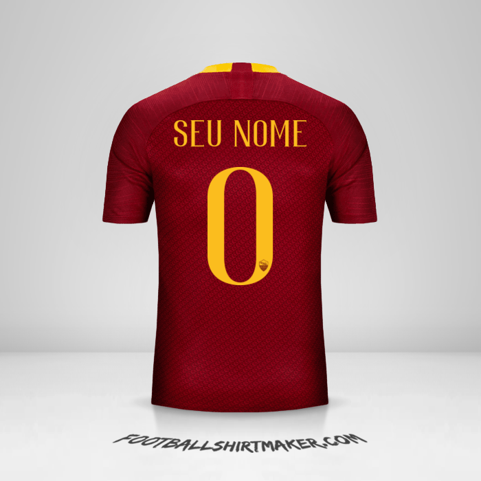 Camisa AS Roma 2018/19 -  seu nome - 0