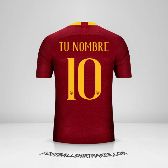 Jersey AS Roma 2018/19 número 10 tu nombre