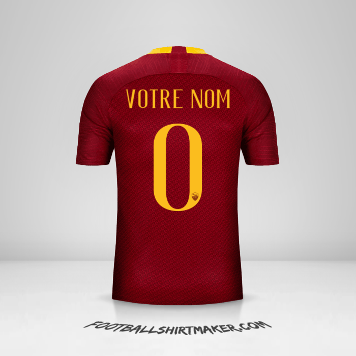 Maillot AS Roma 2018/19 -  votre nom - 0