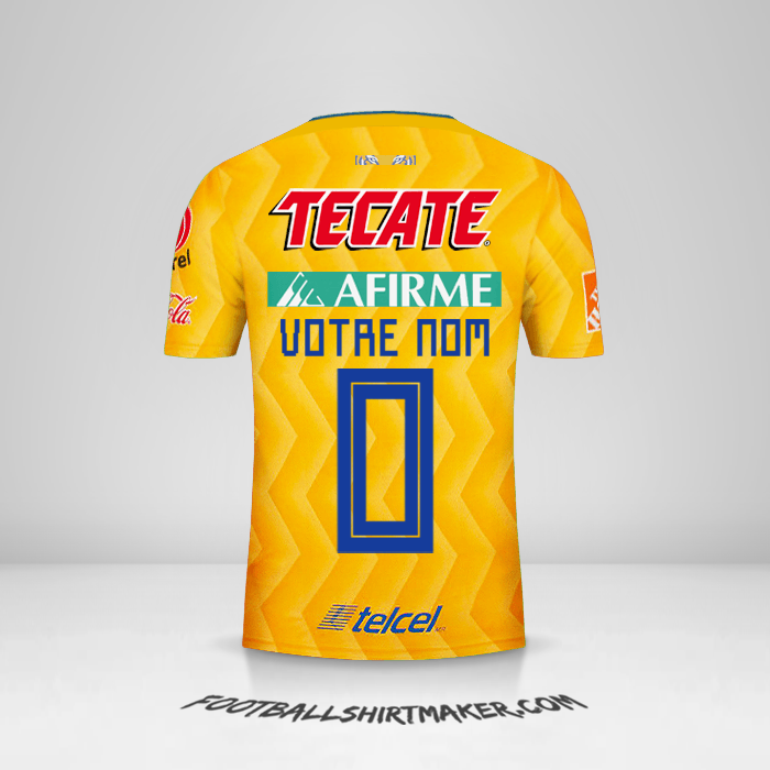 Maillot Tigres UANL 2018/19 -  votre nom - 0