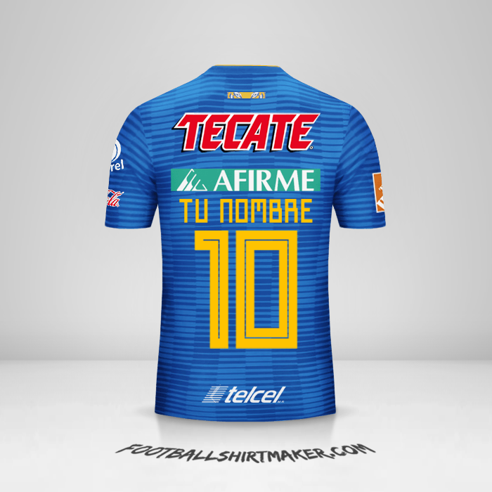 Jersey Tigres UANL 2018/19 II número 10 tu nombre