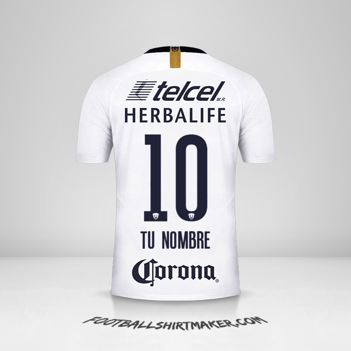 Camiseta Pumas UNAM 2018/19 número 10 tu nombre