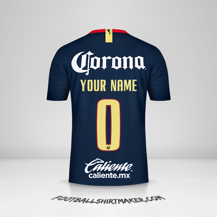 Club America 2018/19 II jersey number 0 your name