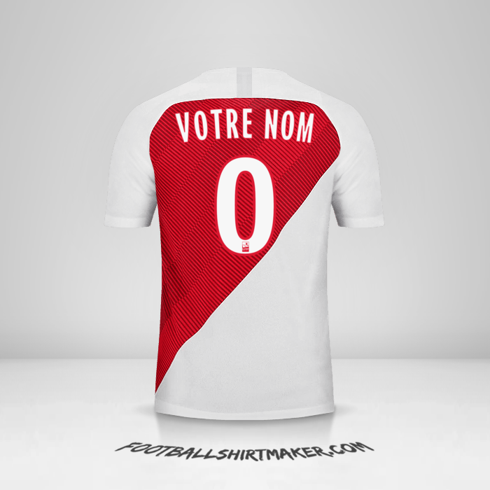 Maillot As Monaco 2018/19 -  votre nom - 0