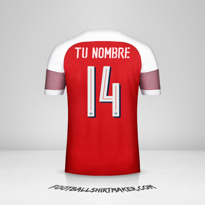 Jersey Arsenal 2018/19 Cup número 14 tu nombre