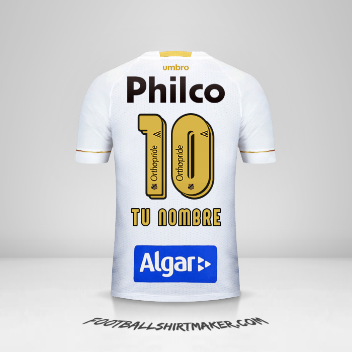 Jersey Santos FC 2018 número 10 tu nombre