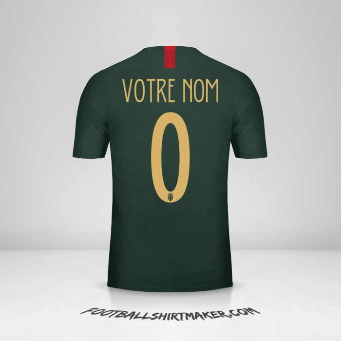 Maillot As Monaco 2018/19 Cup II -  votre nom - 0