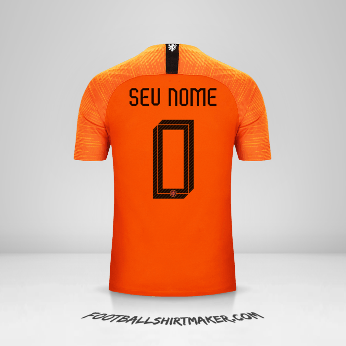 Camisa Países Baixos 2018/19 -  seu nome - 0