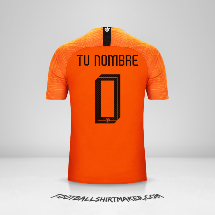 Camiseta Paises Bajos 2018/19 -  tu nombre - 0