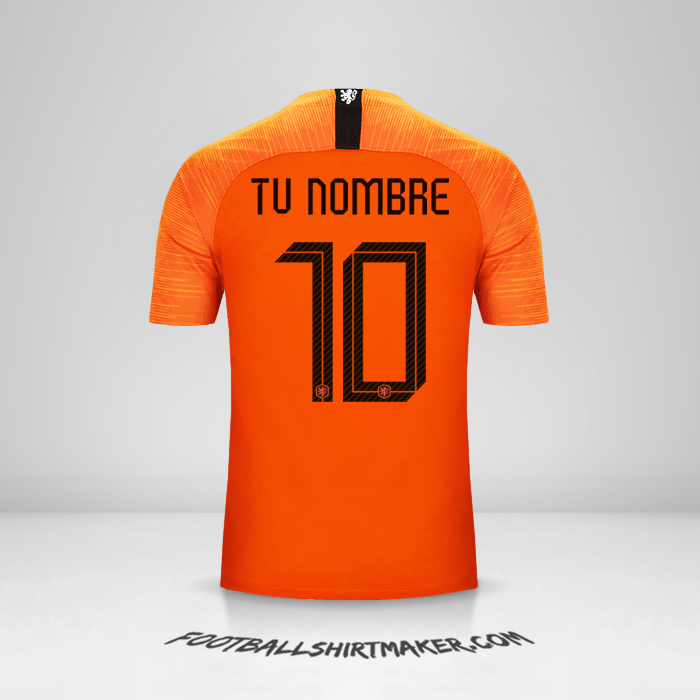 Camiseta Paises Bajos 2018/19 número 10 tu nombre