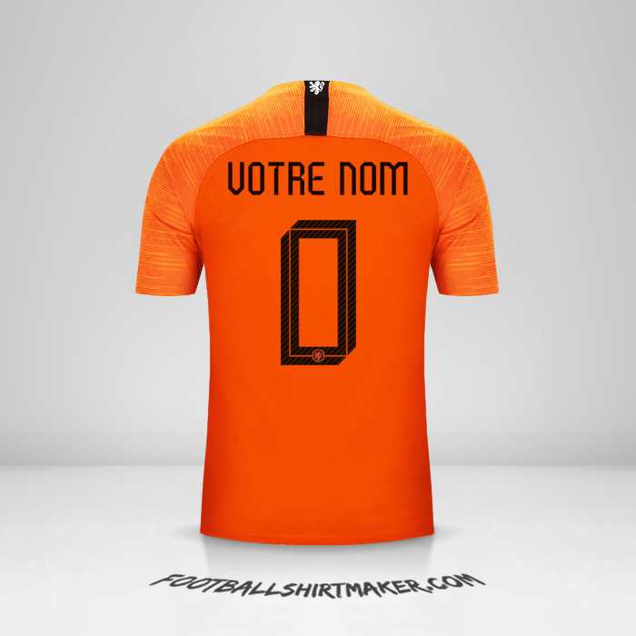 Maillot Pays-Bas 2018/19 -  votre nom - 0