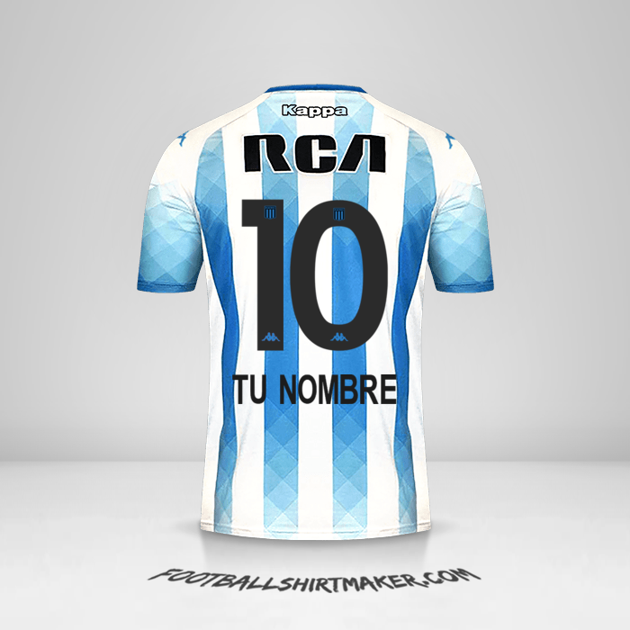 Camiseta Racing Club 2019 número 10 tu nombre