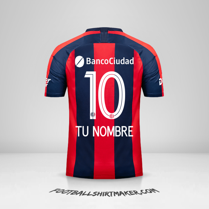 Jersey San Lorenzo 2019 número 10 tu nombre