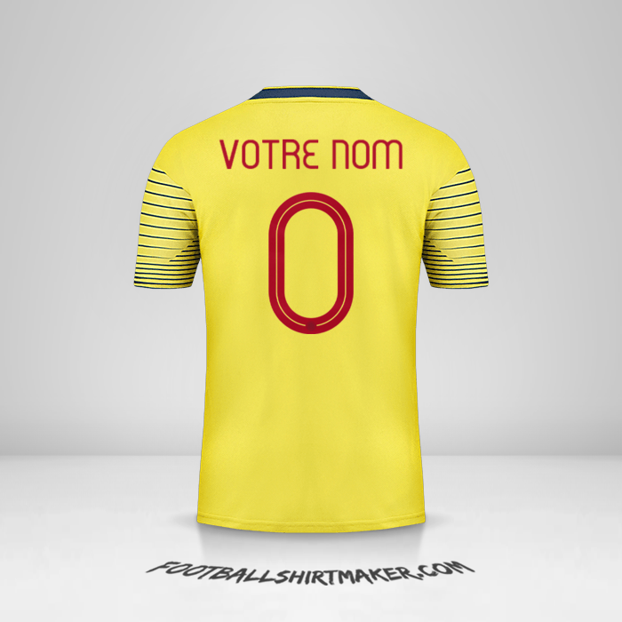 Maillot Colombie 2019/20 -  votre nom - 0