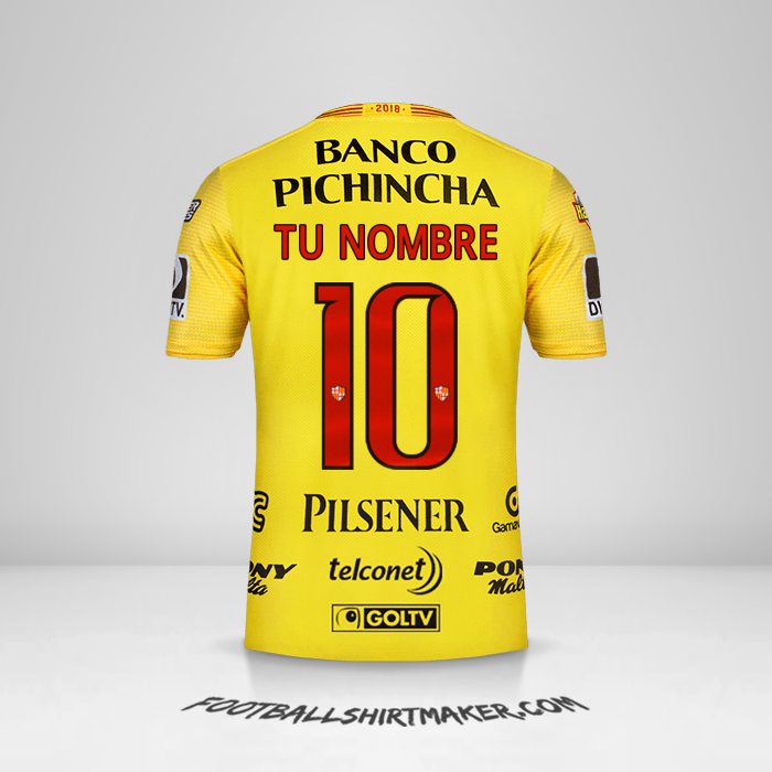 Camiseta Barcelona SC 2018 número 10 tu nombre