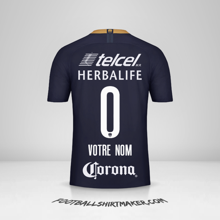 Maillot Pumas UNAM 2018/19 III -  votre nom - 0