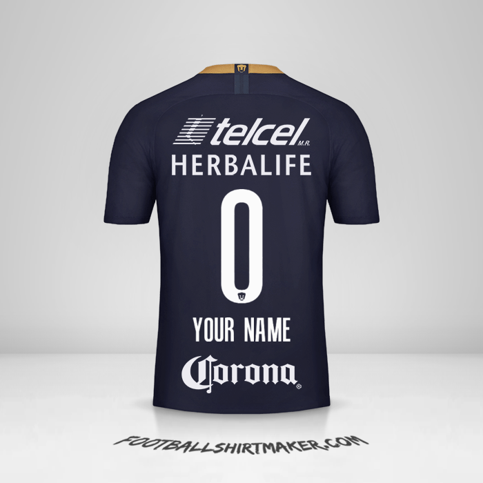 Pumas UNAM 2018/19 III jersey number 0 your name