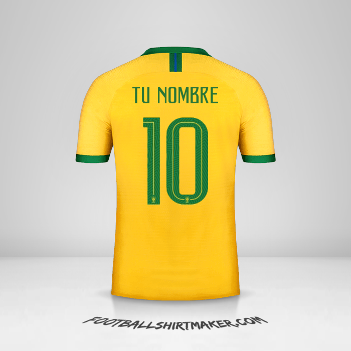 Jersey Brasil 2019 número 10 tu nombre