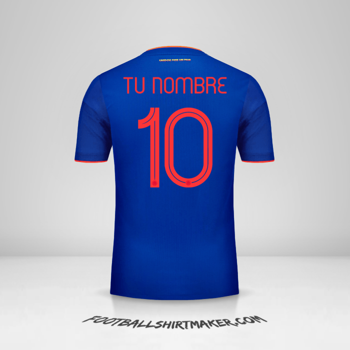 Camiseta Colombia 2019 II número 10 tu nombre