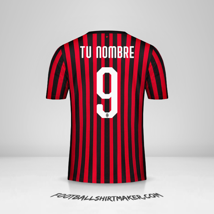 Camiseta AC Milan 2019 20. Crear con tu Nombre y Numero